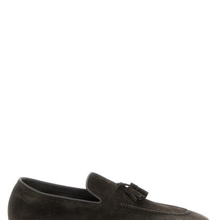 Brunello Cucinelli Gray Calfskin Slip-On Loafers