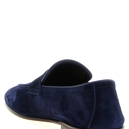 Brunello Cucinelli Blue Calfskin Slip-On Loafers