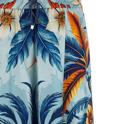 F.R.S. - FOR RESTLESS SLEEPERS Blue Silk Casual Pants