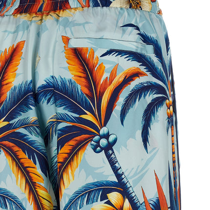 F.R.S. - FOR RESTLESS SLEEPERS Blue Silk Casual Pants