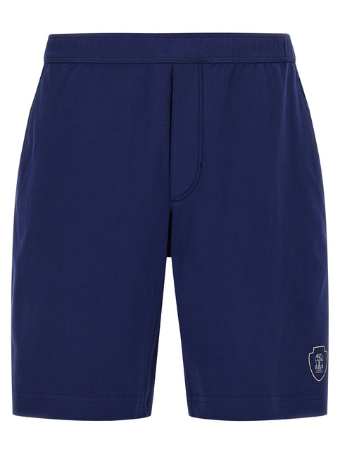 Brunello Cucinelli Blue Cotton Bermuda Shorts