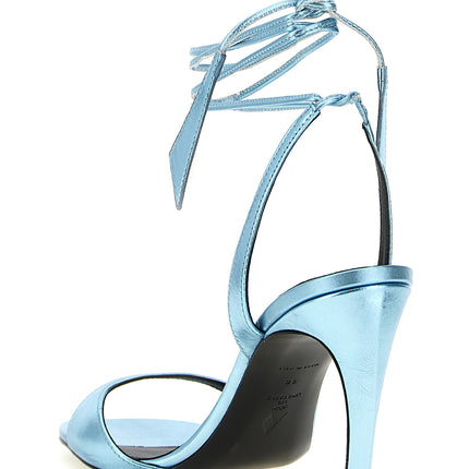 The Attico Blue Calfskin Stiletto Heel Sandals