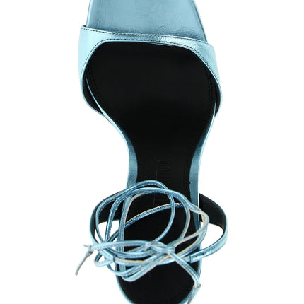 The Attico Blue Calfskin Stiletto Heel Sandals