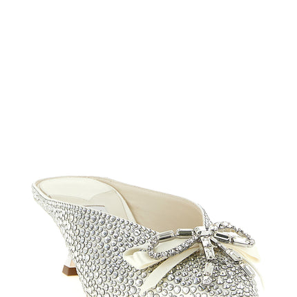 Jimmy Choo Silver Tencel Mid Heel Pumps