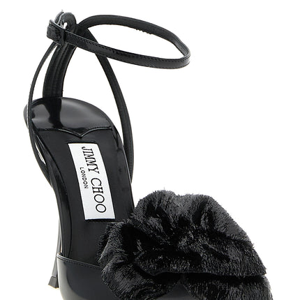 Jimmy Choo Black Leather Stiletto Heel Sandals