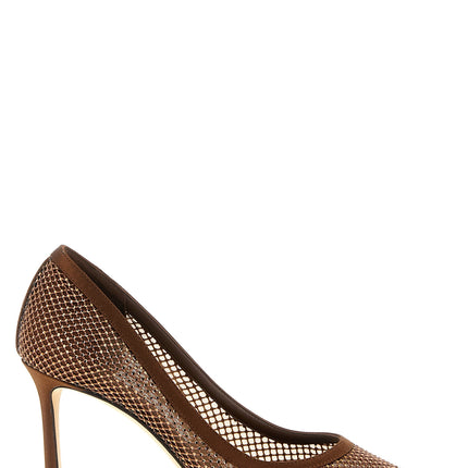 Jimmy Choo Brown Tencel High Heel Pumps