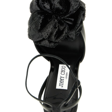 Jimmy Choo Black Leather Stiletto Heel Sandals