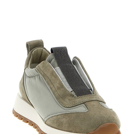 Brunello Cucinelli Bicolor Polyester Athletic Sneakers