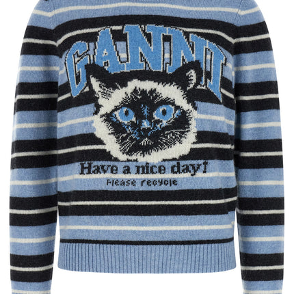 Ganni Blue Wool Cardigan