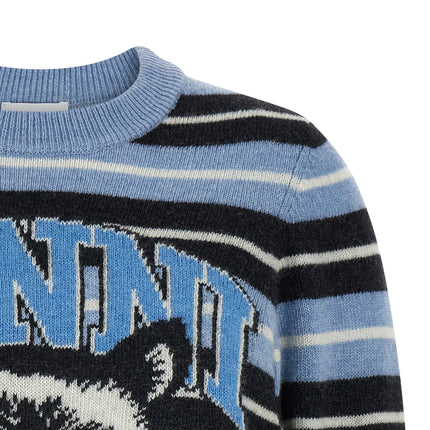 Ganni Blue Wool Cardigan