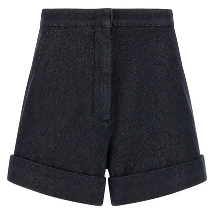 Max Mara Blue Cotton Bermuda Shorts