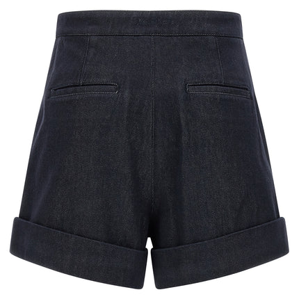 Max Mara Blue Cotton Bermuda Shorts