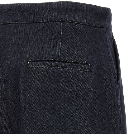 Max Mara Blue Cotton Bermuda Shorts