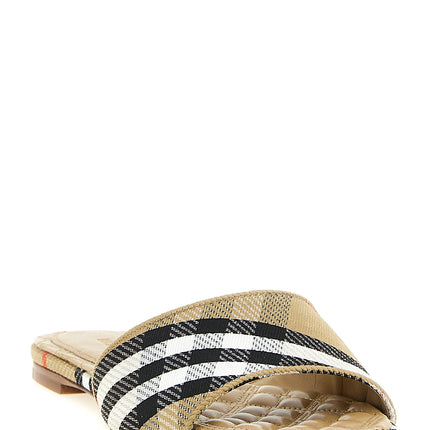 Burberry Beige Polyester Slides
