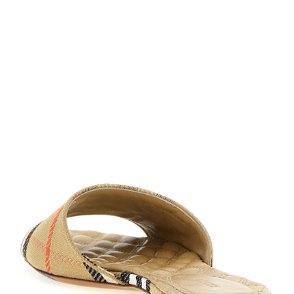 Burberry Beige Polyester Slides