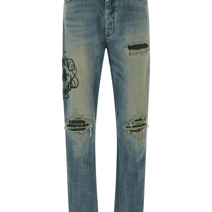 Amiri Blue Cotton Relaxed Fit Jeans