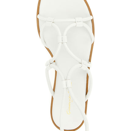 Gianvito Rossi White Lamb Leather Flat Sandals
