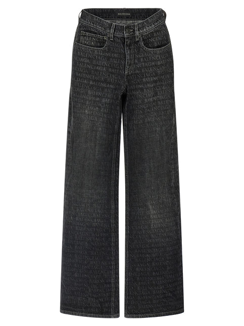 Balenciaga Black Cotton Flared Jeans