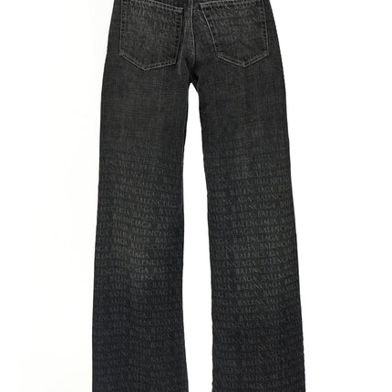 Balenciaga Black Cotton Flared Jeans