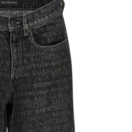 Balenciaga Black Cotton Flared Jeans
