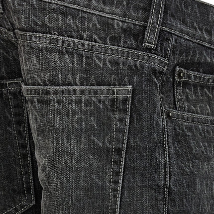 Balenciaga Black Cotton Flared Jeans