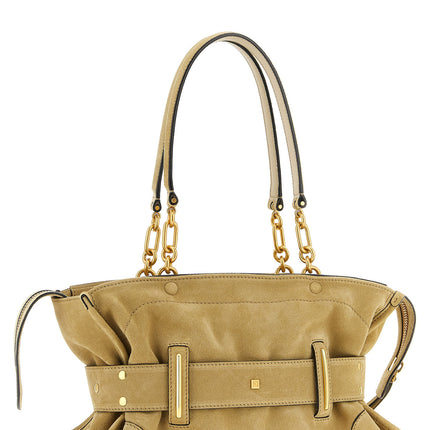 Balmain Beige Calfskin Shoulder Bag