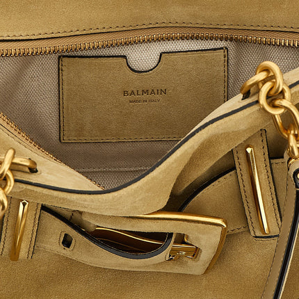 Balmain Beige Calfskin Shoulder Bag