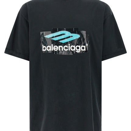 Balenciaga Black Cotton T-Shirt