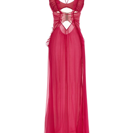 Nensi Dojaka Fuchsia Silk Long Dress