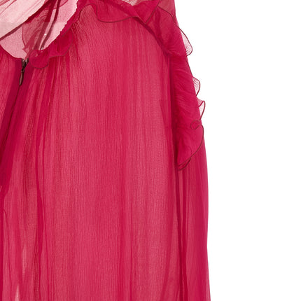 Nensi Dojaka Fuchsia Silk Long Dress