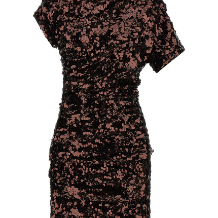 Ganni Brown Polyester Short Dress