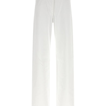 Versace White Cotton Straight-Leg Jeans