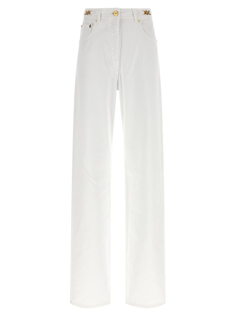 Versace White Cotton Straight-Leg Jeans
