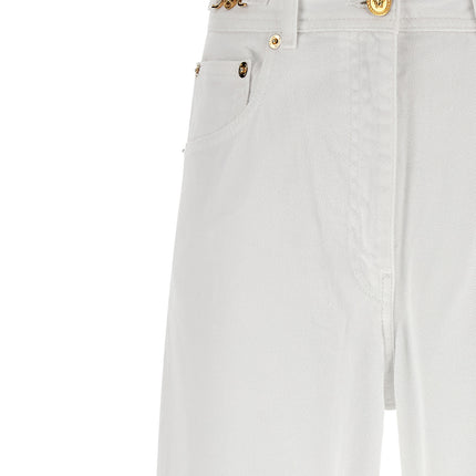 Versace White Cotton Straight-Leg Jeans
