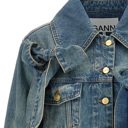 Ganni Blue Organic Cotton Denim Jacket