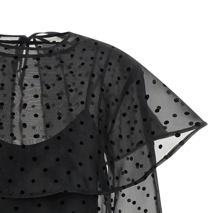 Ganni Black Recycled Polyester Short Dress