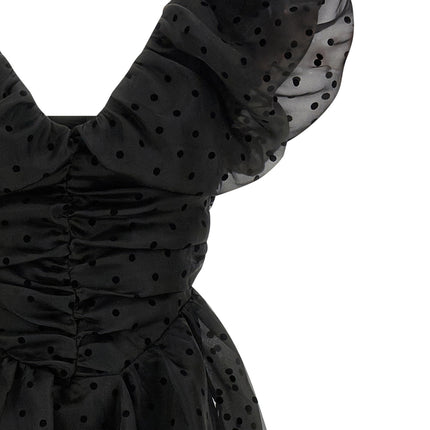 Ganni Black Recycled Polyester Midi Dress