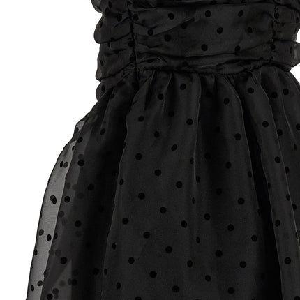 Ganni Black Recycled Polyester Midi Dress