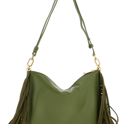Furla Bicolor Lamb Leather Shoulder Bag