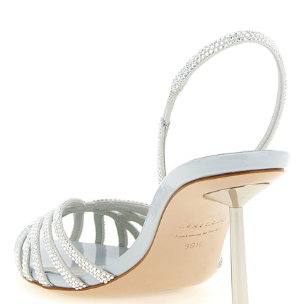 LE SILLA Gray Goatskin Stiletto Heel Sandals