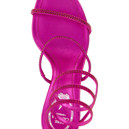 RENE CAOVILLA Fuchsia Viscose Stiletto Heel Sandals
