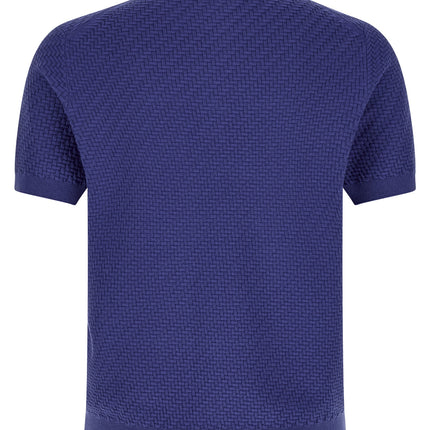 Brioni Blue Cotton Polo Shirt