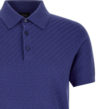 Brioni Blue Cotton Polo Shirt