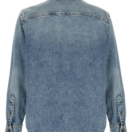 Versace Blue Cotton Blouse