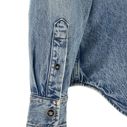 Versace Blue Cotton Blouse