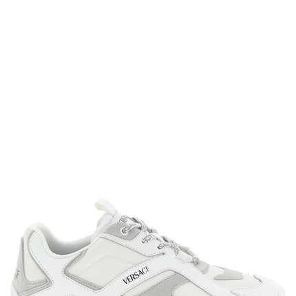 Versace White Calfskin Athletic Sneakers