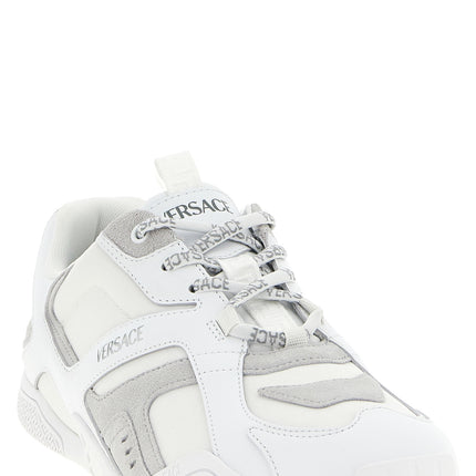 Versace White Calfskin Athletic Sneakers