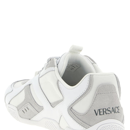 Versace White Calfskin Athletic Sneakers