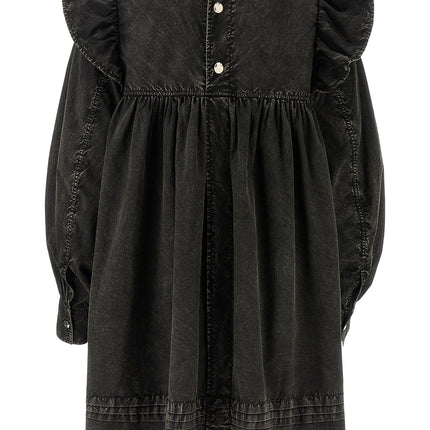 Ganni Black Organic Cotton Short Dress