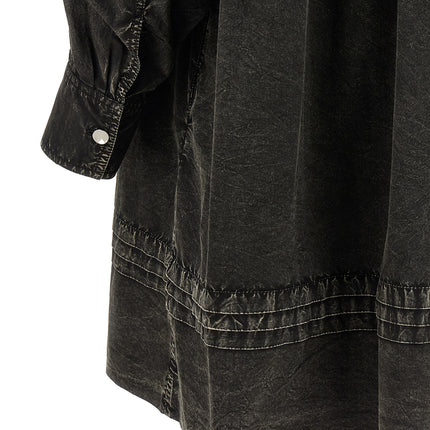 Ganni Black Organic Cotton Short Dress